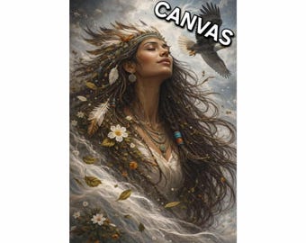 Canvas | Mother of Wind | Mothers of Nature Series | Indigenous Woman Art | Elemental Goddess | Empowered Feminine Canvas | Gifts for Women