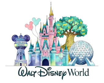 Disney  Parks PNG, Vintage Disney Parks Design, Magic Kingdom Epcot Animal Kingdom Hollywood Studios, Family Trip Sublimation PNG