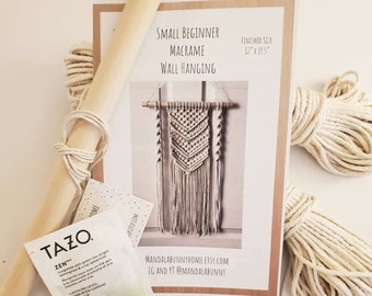 Beginner Macrame Kit - Book and Video tutorial - Boho Decor - Macrame Wall Hanging - Any Skill Level