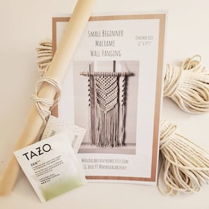 Beginner Macrame Kit - Book and Video tutorial - Boho Decor - Macrame Wall Hanging - Any Skill Level