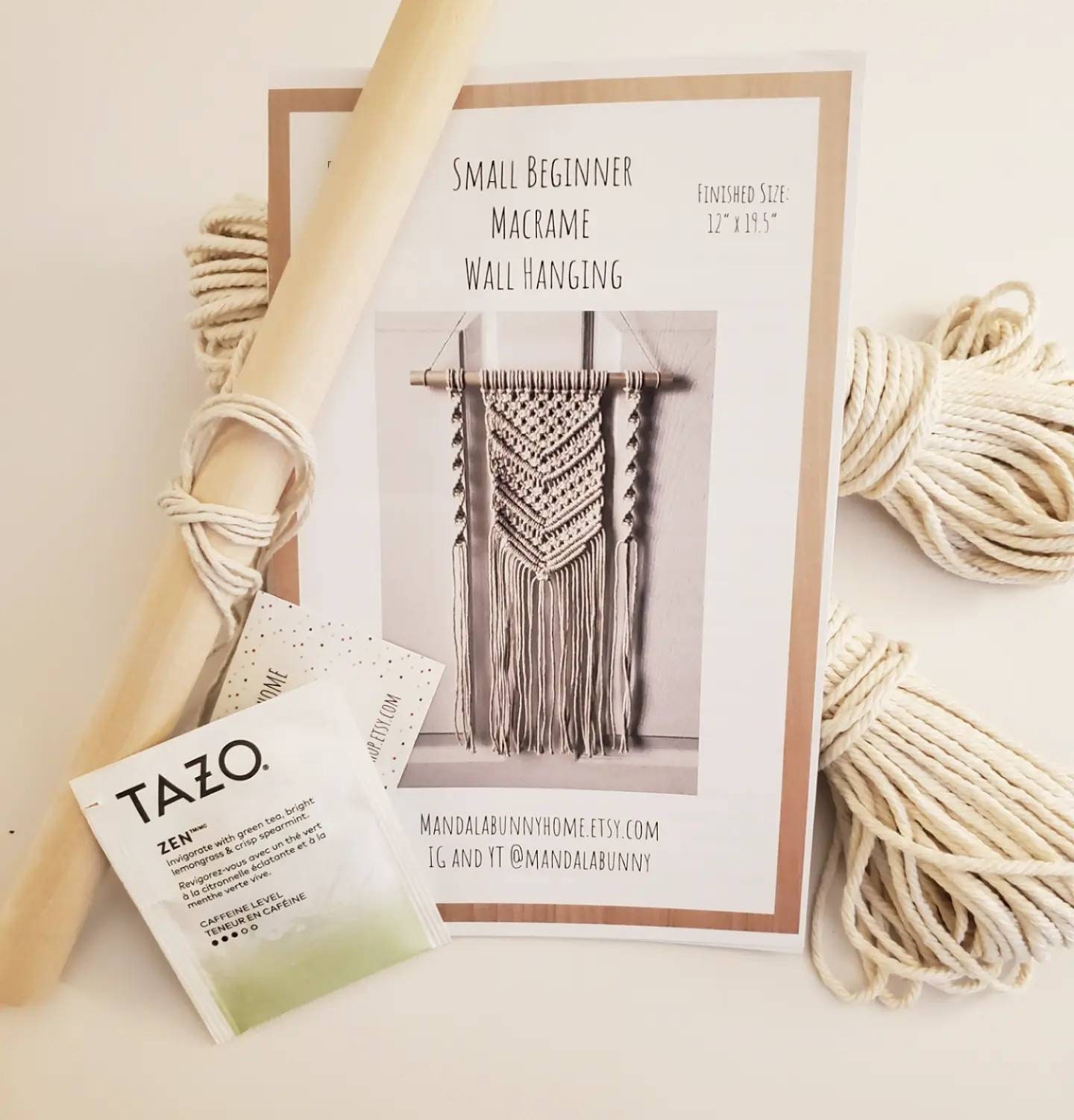 Macrame Kit, DIY Macrame Kits for Adult Beginners, Macrame Wall Hanging  Kit, 220 Yards Macrame Cord, Wooden Dowel