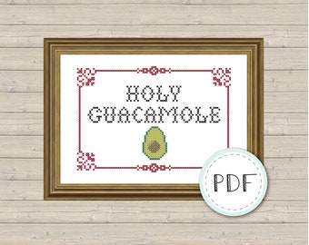 PDF Counted Cross Stitch Pattern Holy Guacamole INSTANT DOWNLOAD