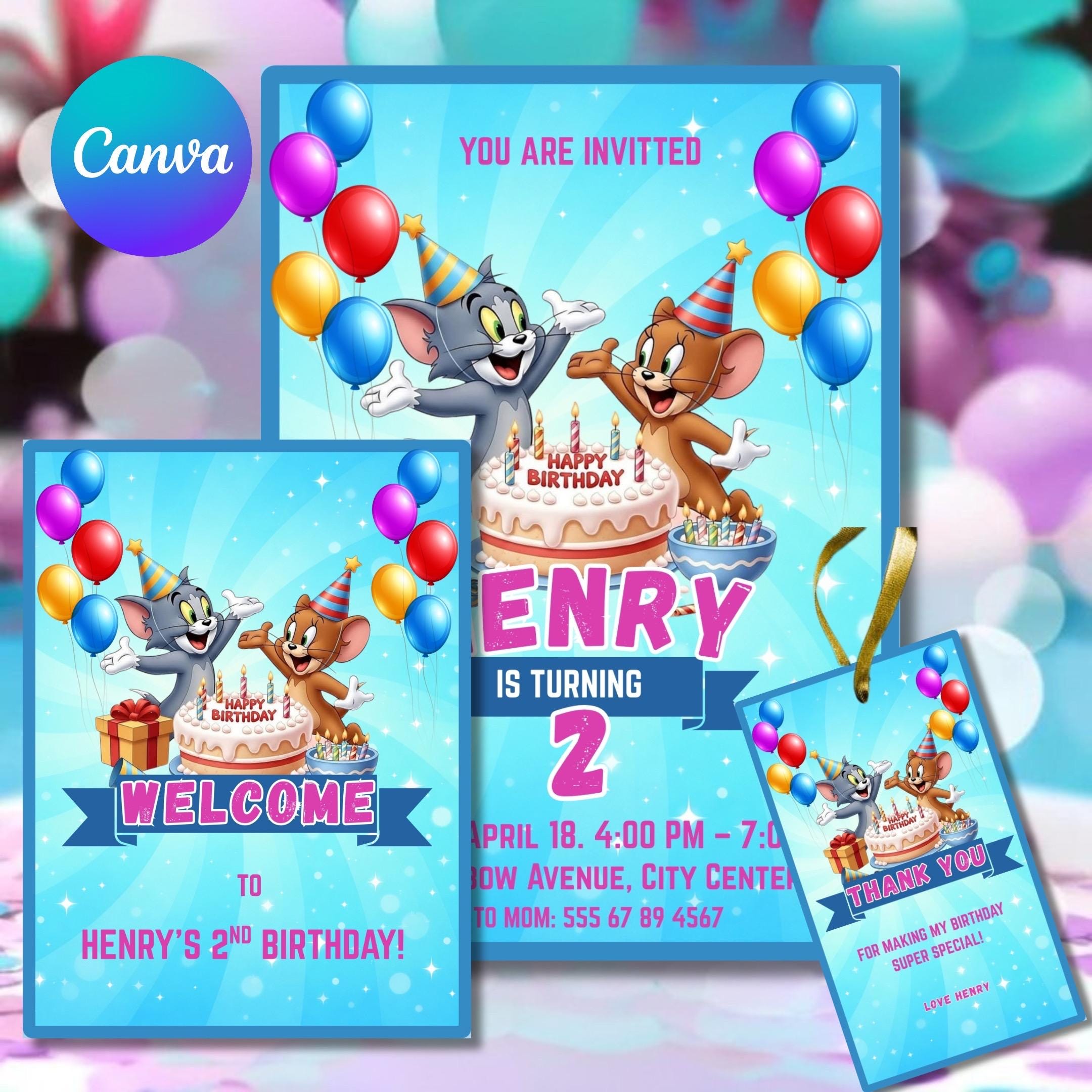 Décoration de gâteau Tom et Jerry : décoration de fête d'anniversaire 3D - France