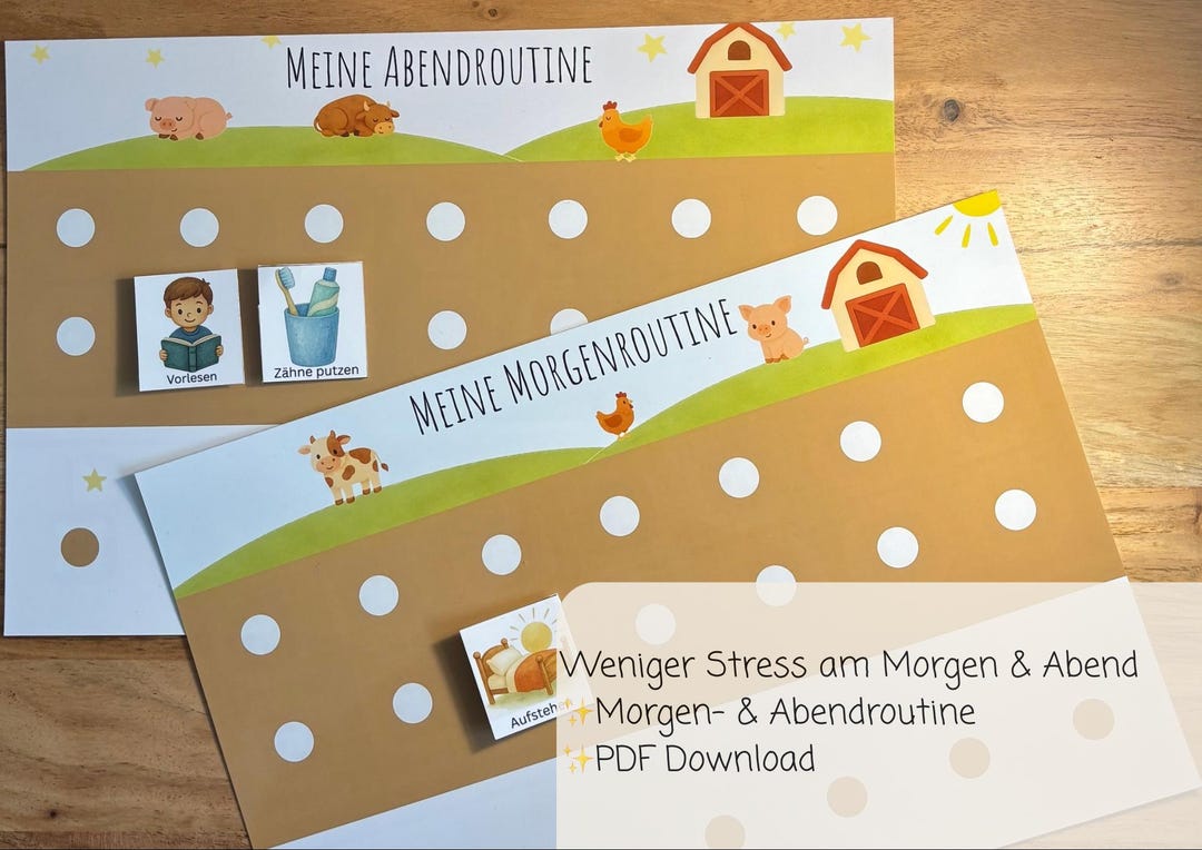 Farm / Animals Morning & Evening Routine for Children PDF | Visual ...