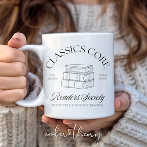 Classics Readers Society Mug | Bookish Coffee Cup for Literature Students and Light Academia Fans