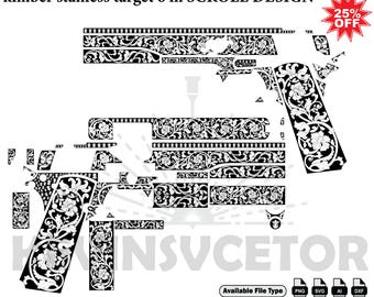 kimber stanless target 6in SCROLL SVG: Laser Cut/Engrave Files