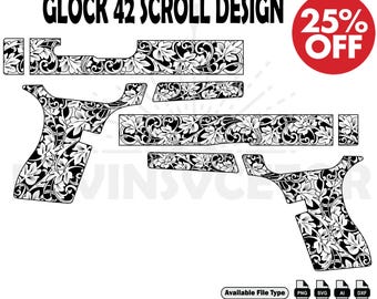 Glock 42 SCROll DESIGN  SVG: Laser Cut/Engrave Files