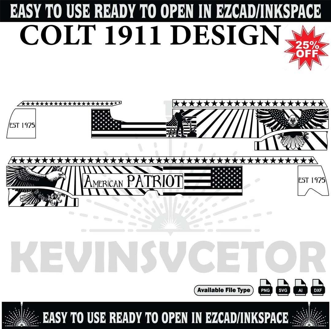 COLT 1911 DESIGN SVG: Laser Cut/engrave Files - Etsy