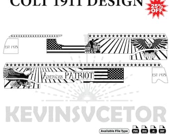 COLT 1911 DESIGN SVG : fichiers de découpe/gravure laser