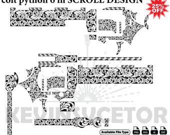 coit python 6in SCROLL DESIGN  SVG: Laser Cut/Engrave Files
