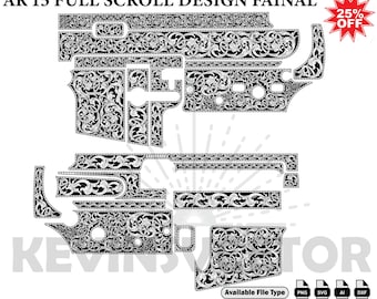 AR 15SCROLL DESIGN SVG: Laser Cut/Engrave Files