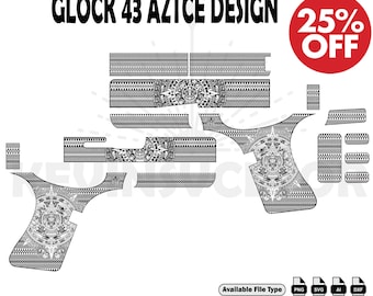 Glock 43 AZTCE DESIGN  SVG: Laser Cut/Engrave Files