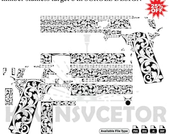 kimber stanless target 6in SCROLL SVG: Laser Cut/Engrave Files
