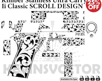 Kimber Stainless Ultra Carry Ii Classic SCROLL SVG: Laser Cut/Engrave Files