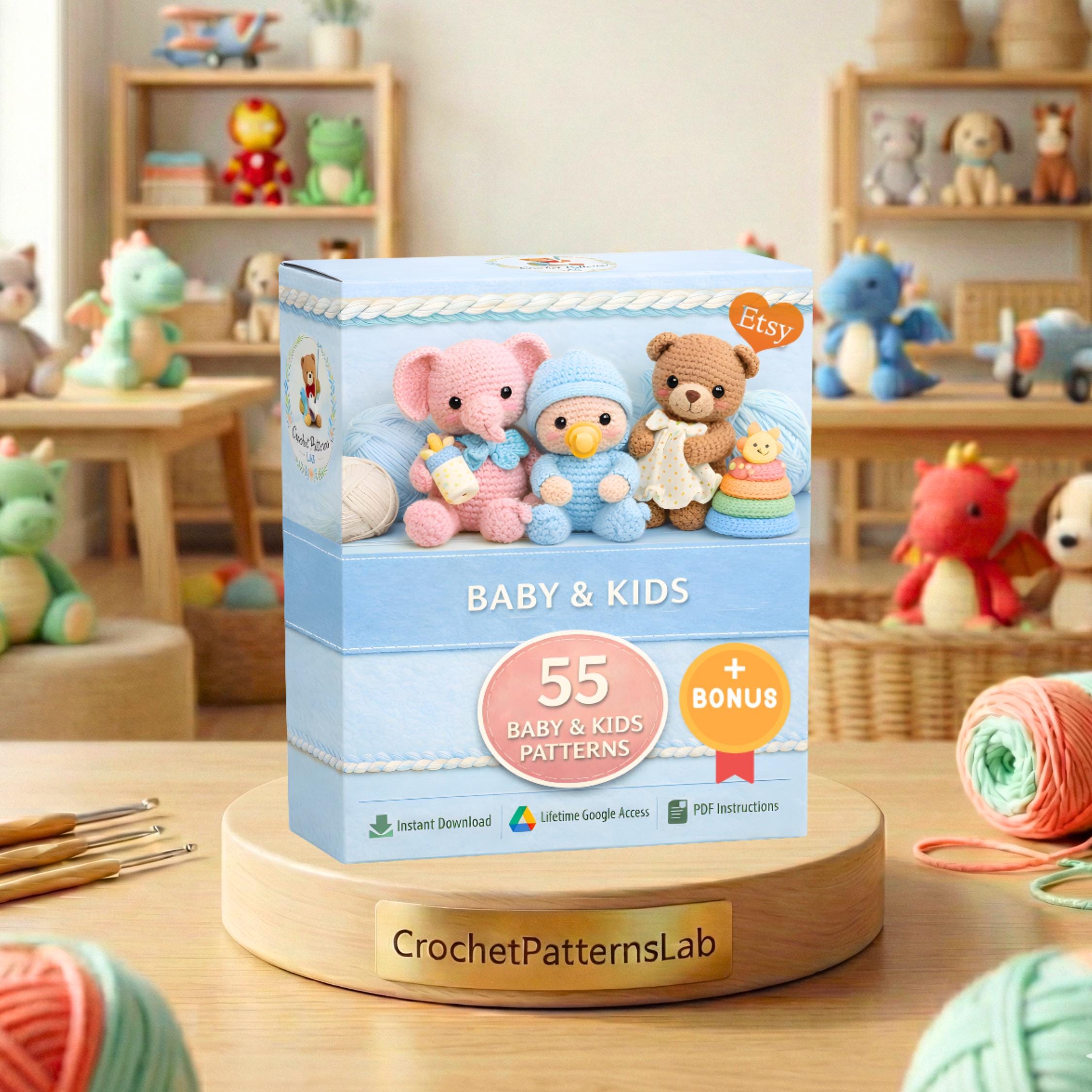 30 Crochet Patterns for Babies and Kids That Are Too Cute to Miss 3 55 Baby and Kids Crochet Patterns Bundle