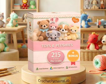 215 Toys & Plushies Crochet Patterns | Amigurumi Plush Toys PDF | Instant Download