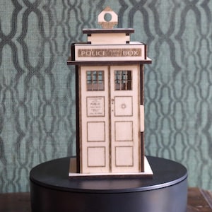 Tardis Wooden Lantern Candle Holder Dr. Who
