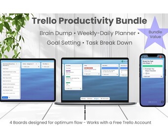 Trello Productivity Bundle | Visual Task Management System (Digital Download)