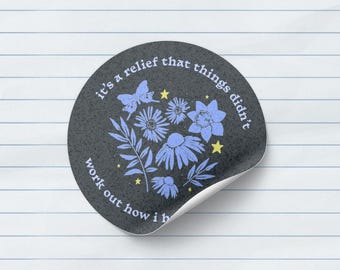 Pegatina de afirmación curativa / Arte floral para la salud mental / Pegatina de vinilo