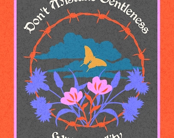 No confundas la gentileza con la fragilidad. Impresión / Fuerza suave / Ilustración de salud mental / Citas feministas.