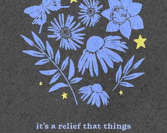 Es un alivio que las cosas no hayan salido bien. Impresión / Cita de sanación / Ilustración de aceptación y crecimiento / Arte floral.