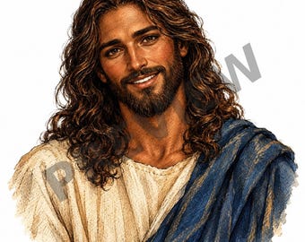 30 Whimsical Jesus Christ Watercolor Cliparts | Christian Digital Bundle for Bible Journaling & Faith Cards