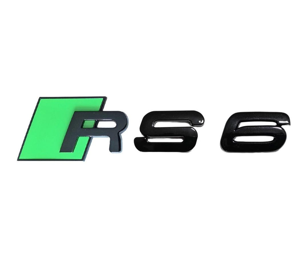 C8 Rear Badging Gloss Green Black 3D RS6 Rear Trunk Emblem Badge for Audi A6 S6 RS6 C5 ...