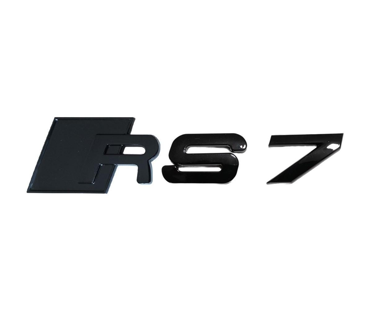 C8 Rear Badging Gloss All Black 3D RS7 Rear Trunk Emblem Badge for Audi A7 S7 RS7 C7 C8 ...