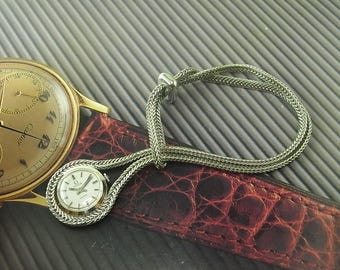 Reloj de mano suizo Solvil et Titus – Chapado en oro blanco, cuerda manual, nuevo sin usar.