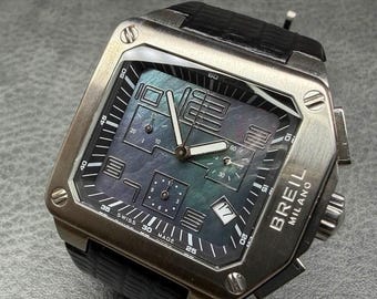 01 NOS Breil Milano BW0397 – Swiss Made Black Mother-of-Pearl Chronograph (40mm)