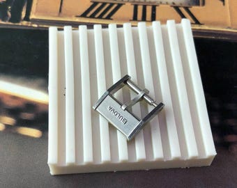 Hebilla de pasador de acero para reloj Bulova de 8 mm/10 mm, estilo vintage de los años 70, nueva, sin usar.