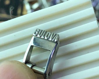 Vintage 70's Nos Bulova 6MM / 10MM steel watch pin buckle