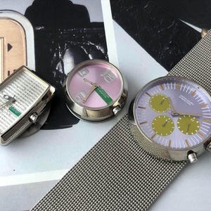 Vintage 1990s United Colors of Benetton Watch 34mm Green White Intl Flags Runs Vintage Benetton Watch - Etsy main image 4