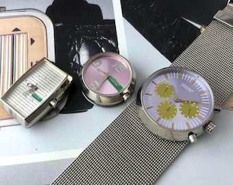 01 NOS United Colors of Benetton "3-in-1" Chronograph Interchangeable Watch Set