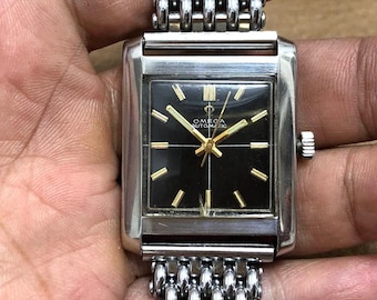 Vintage 1961's OMEGA Tank Watch, Crosshair Dial, Automatic Mens Watch