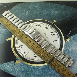 Vintage oanvänd Seiko herrklocka i rostfritt stål med dubbelt lås, armband med specialände, 12 mm-20 mm