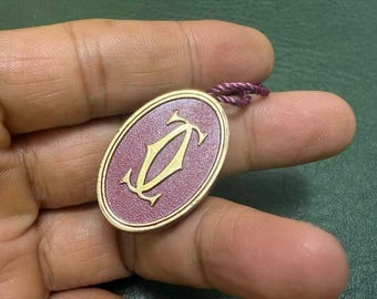 Etiqueta colgante de reloj Santos de Cartier vintage sin usar