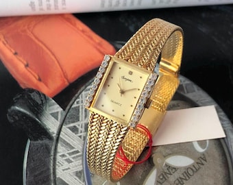 01 New Old Stock (NOS) Vintage BENYTONE France Gold-Plated Jewelry Bracelet Watch - 21mm