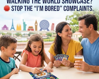 Magical Vacation Around the World Challenge (4-Card Pack) | Orlando Theme Park Vacation Essentials |  Bachelorette Party or Family Souvenir