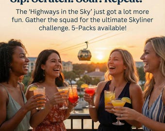 Gondola Resort Bar Crawl Scratch Off Game, Orlando Vacation Fun