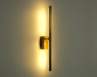 Minimalist Linear LED Wall Light, Mid-Century Modern Sconce for Bedroom Accent Lighting, Picture Wall Lamp, Slim Vanity Mirror Sconce