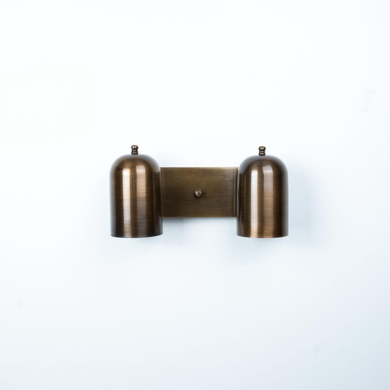 Mid-Century Modern Wall Light, 3-Light Vanity Sconce, Industrial Bedroom Wall Lamp, Vintage Sconce for Hallway or Living Room with Plug 2-Light (13.4")