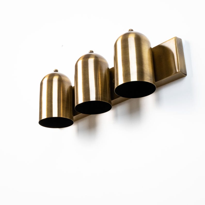 Mid-Century Modern Wall Light, 3-Light Vanity Sconce, Industrial Bedroom Wall Lamp, Vintage Sconce for Hallway or Living Room with Plug image 5