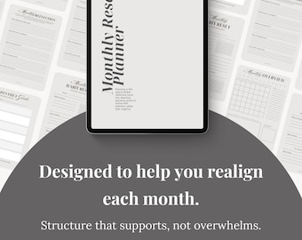 Monthly Reset Planner | Monthly Reset & Reflection | Minimal Monthly Planner | Goal Setting | Digital PDF Planner