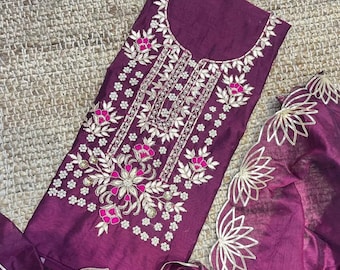 Organza Salwar Kameez, Pakistani Salwar Suit for Women, Embroidered Indian Wedding Party Wear