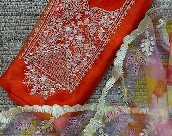 Organza Salwar Kameez for Women, Pakistani Salwar Suit, Indian 3 Piece Suit with Dupatta, Embroidered Wedding Party Wear