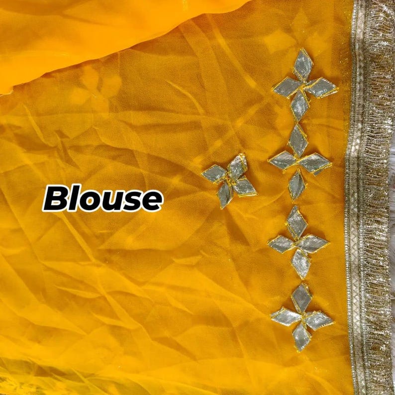 Chiffon Saree for Women | Lightweight Soft Indian Saree | Party Wear Ethnic Sari | Wedding Guest Sari Outfit image 10