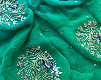 Chiffon Saree for Women, Designer Party Wear Sari, Lightweight Elegant Indian Saree, Wedding Guest Outfit