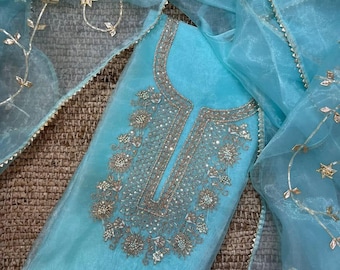 Organza Salwar Kameez, Pakistani Salwar Suit for Women, Indian Ethnic Wear, Wedding Party Outfit