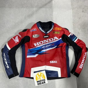 Chaqueta de cuero para motociclista Honda HRC NUEVA Chaqueta de cuero para motociclista Honda